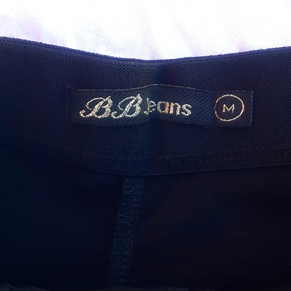 SEXY BBJEANS BLACK Faux Leather & cloth leggings Pants size L NEW NWOT - Picture 7 of 11